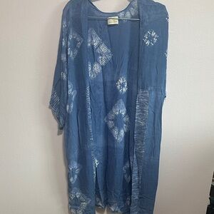 Hinge Blue Tie-Dye Swim Coverup
